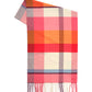 Oblong cubist plaid scarf in Black and Dahlia