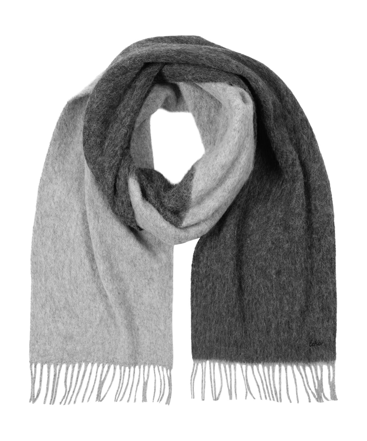 Half and Half Scarf in Grey Heather