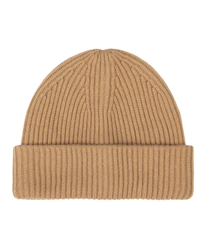 Wool Beanie in Camel Heather