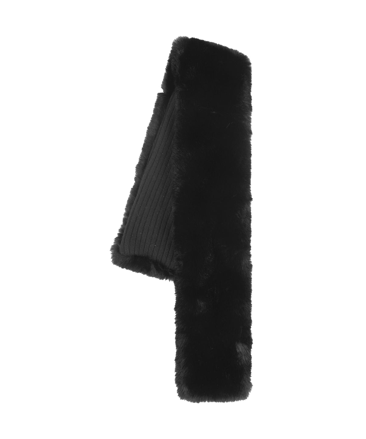 Faux Fur Pull Through Scarf in Black