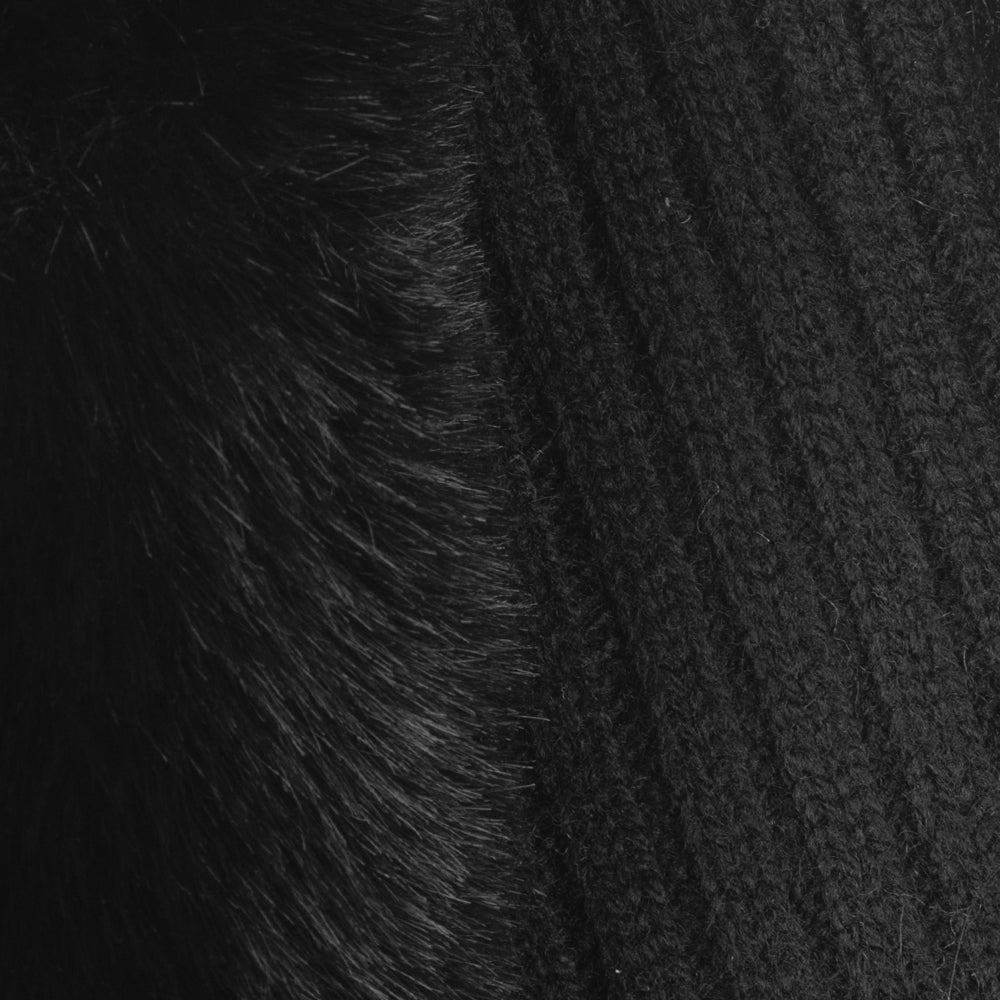 Faux Fur Pull Through Scarf in Black