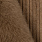Faux Fur Pull Through Scarf in Camel Heather