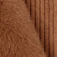 Faux Fur Pull Through Scarf in Camel Heather