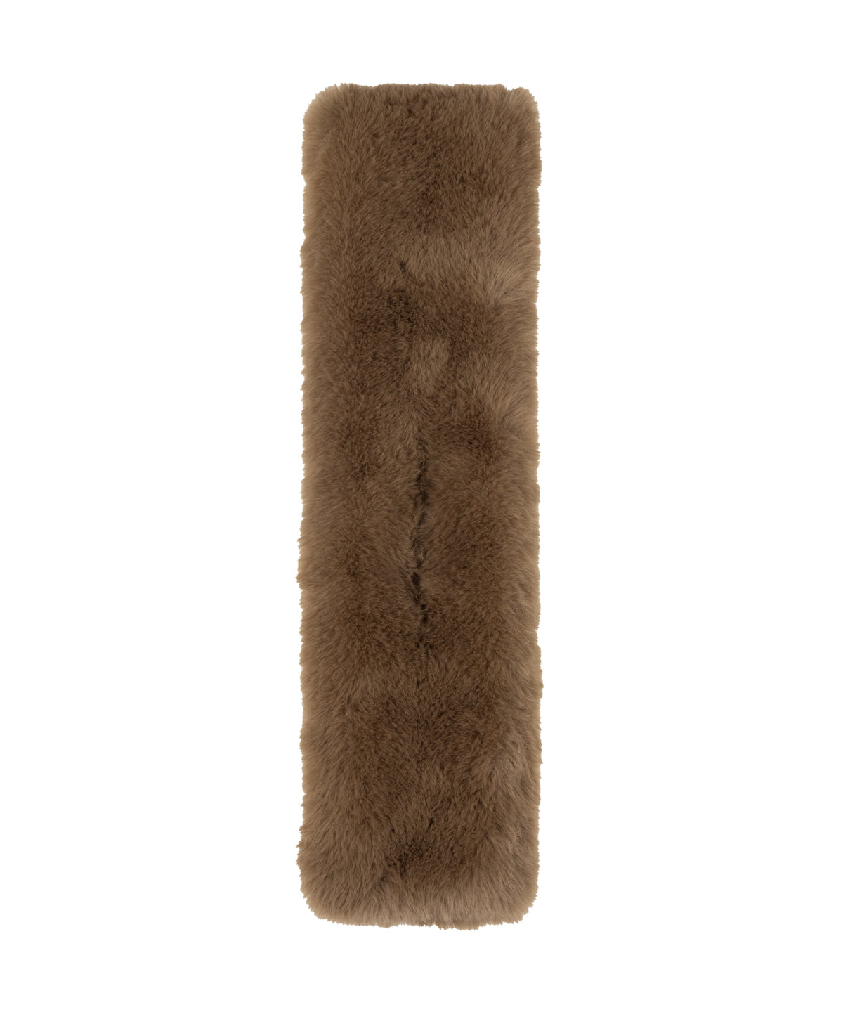 Faux Fur Pull Through Scarf in Camel Heather