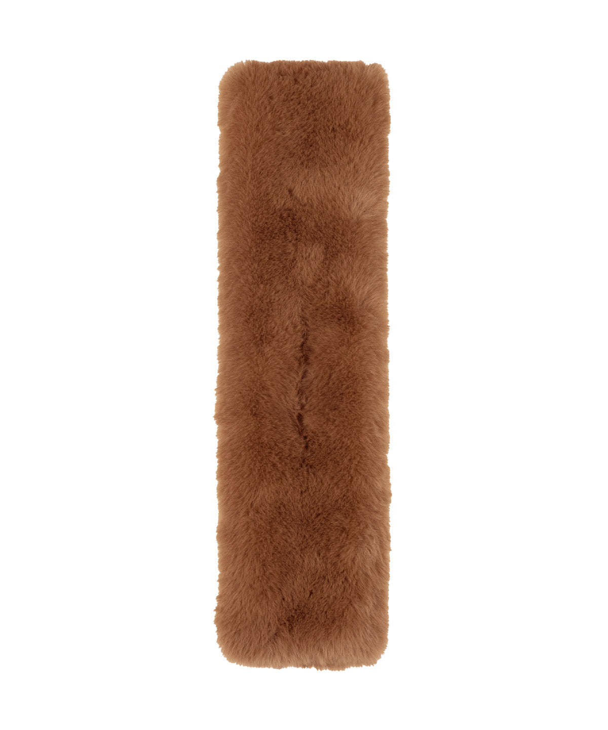 Faux Fur Pull Through Scarf in Camel Heather