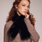 Faux Fur Pull Through Scarf in Black