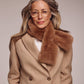 Faux Fur Pull Through Scarf in Camel Heather