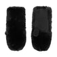 Faux Fur Mittens in Black