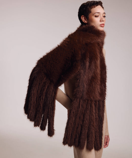 Faux Fur Oblong in Brown