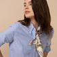 Spring Unfolding 35" Silk Square Scarf in color cream