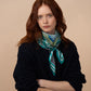 Stripe Vortex 35" Silk Square Scarf in color Hawaiian Ocean