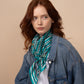 Stripe Vortex 35" Silk Square Scarf in color Hawaiian Ocean