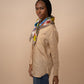 Tropical Floral 35" Silk Square Scarf in color buttercup