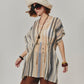 Cabana Stripe Caftan in color black