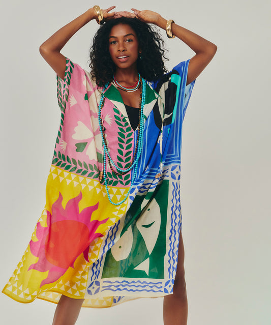 Summer Escape Caftan in color multi