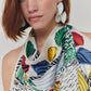 Sail Away 35" Silk Square Scarf in color multi