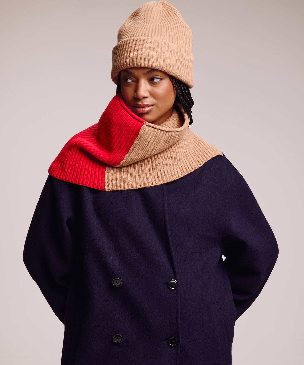 Cozy Neckwarmer in Cherry Camel