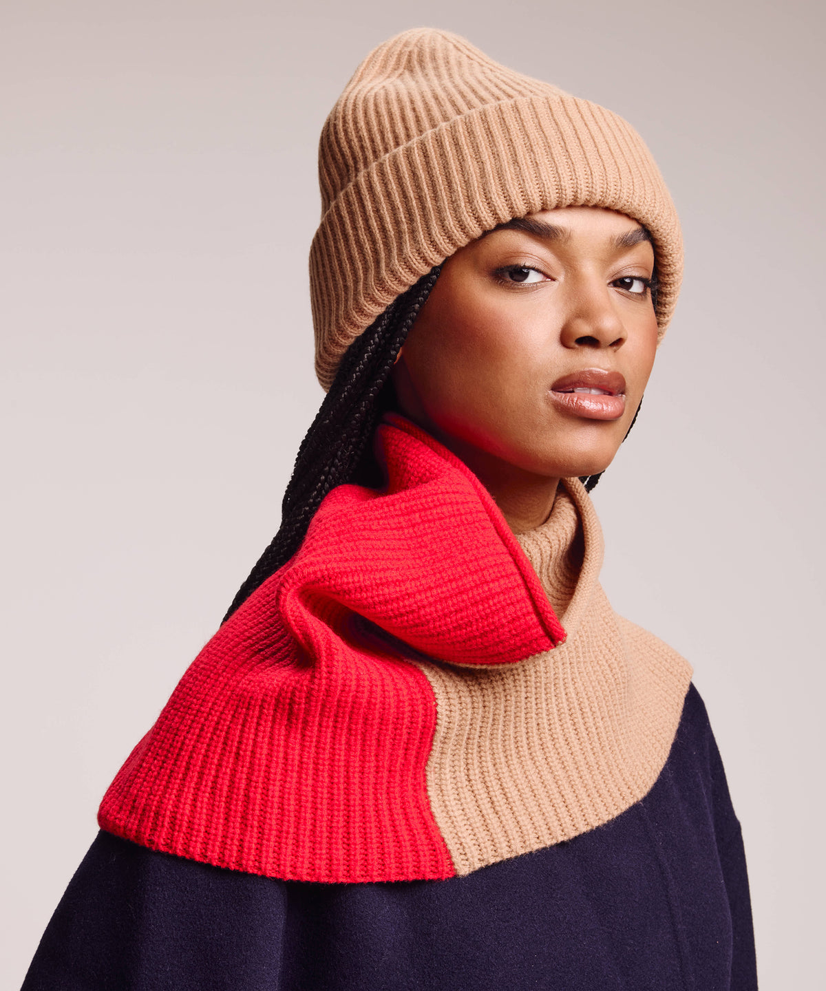 Cozy Neckwarmer in Cherry Camel