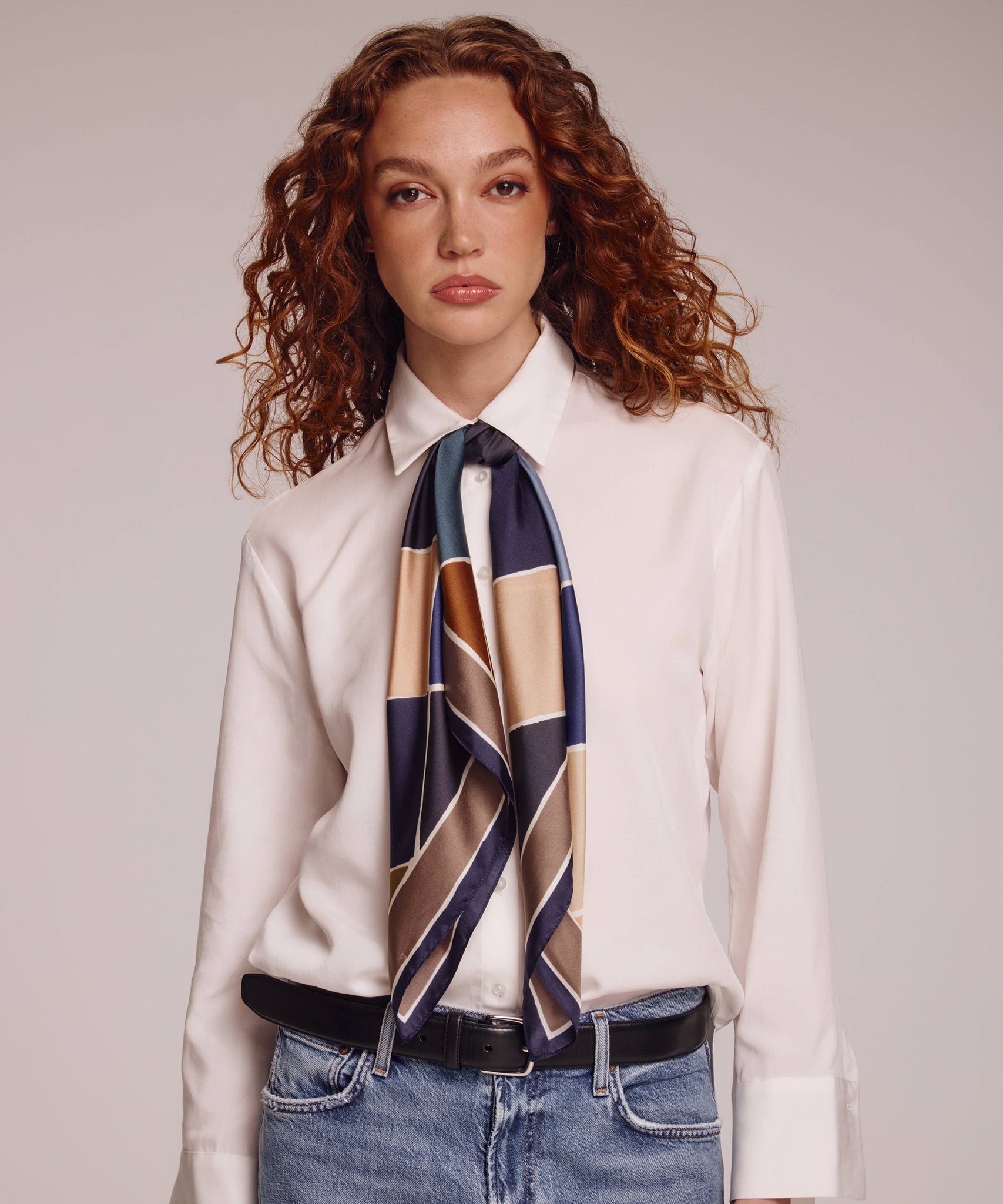 Geometric Silk Square in earth colors