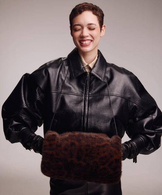 Faux Fur Muff in Brown