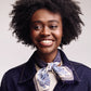 Floral wool and silk Bandana in blue