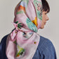 Travel Stickers 35" Silk Square Scarf in color beach pink