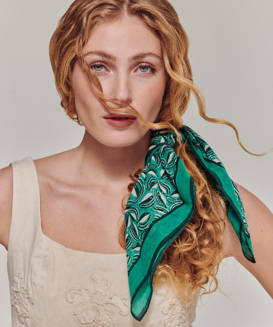 Shoal Of Fish Bandana in color leaf green