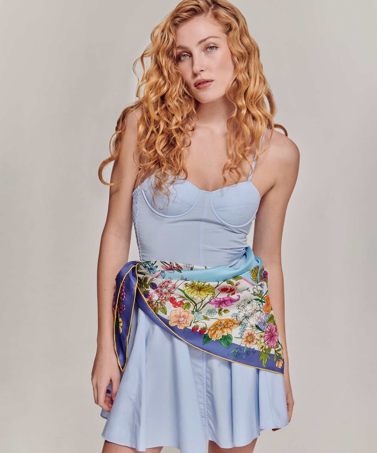 Summer Bounty 35" Silk Square Scarf in color multi