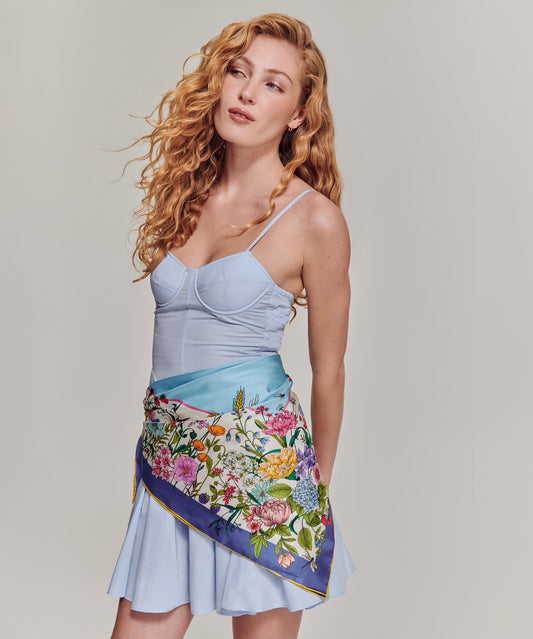 Summer Bounty 35" Silk Square Scarf in color multi