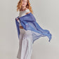 Essential Modal-silk Blend Crinkle Wrap in color french blue
