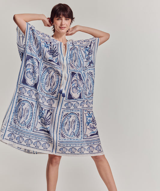 Montauk Tile Caftan in color cream