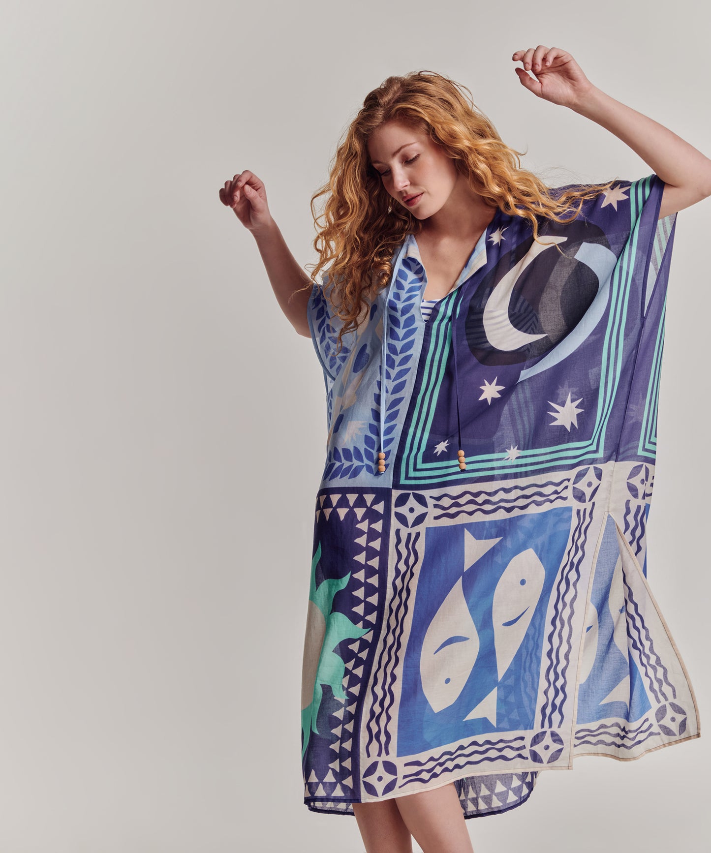 Summer Escape Caftan in color ultramarine