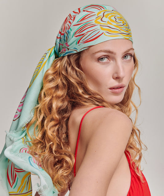 Gestural Rose Square in color multi