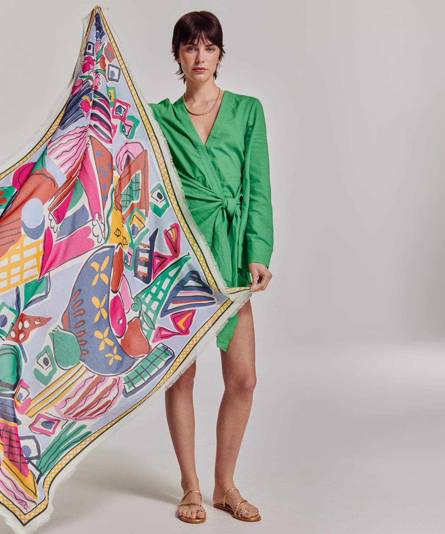 Cubists Oversized Square Scarf in color multi