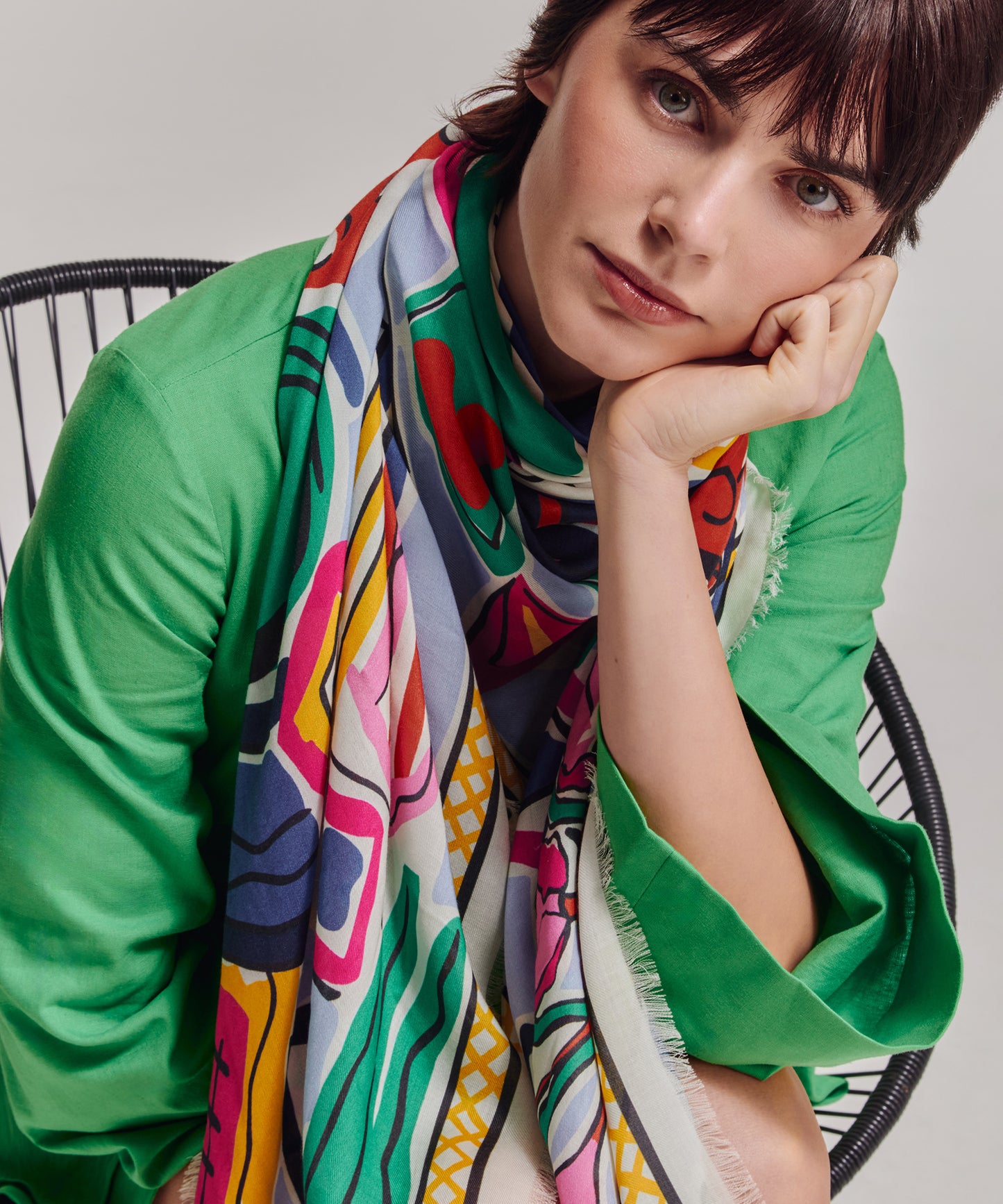 Cubists Oversized Square Scarf in color multi