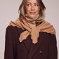 Scalloped Knit Triangle in beige