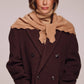 Scalloped Knit Triangle in beige