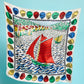 Sail Away 35" Silk Square Scarf in color multi