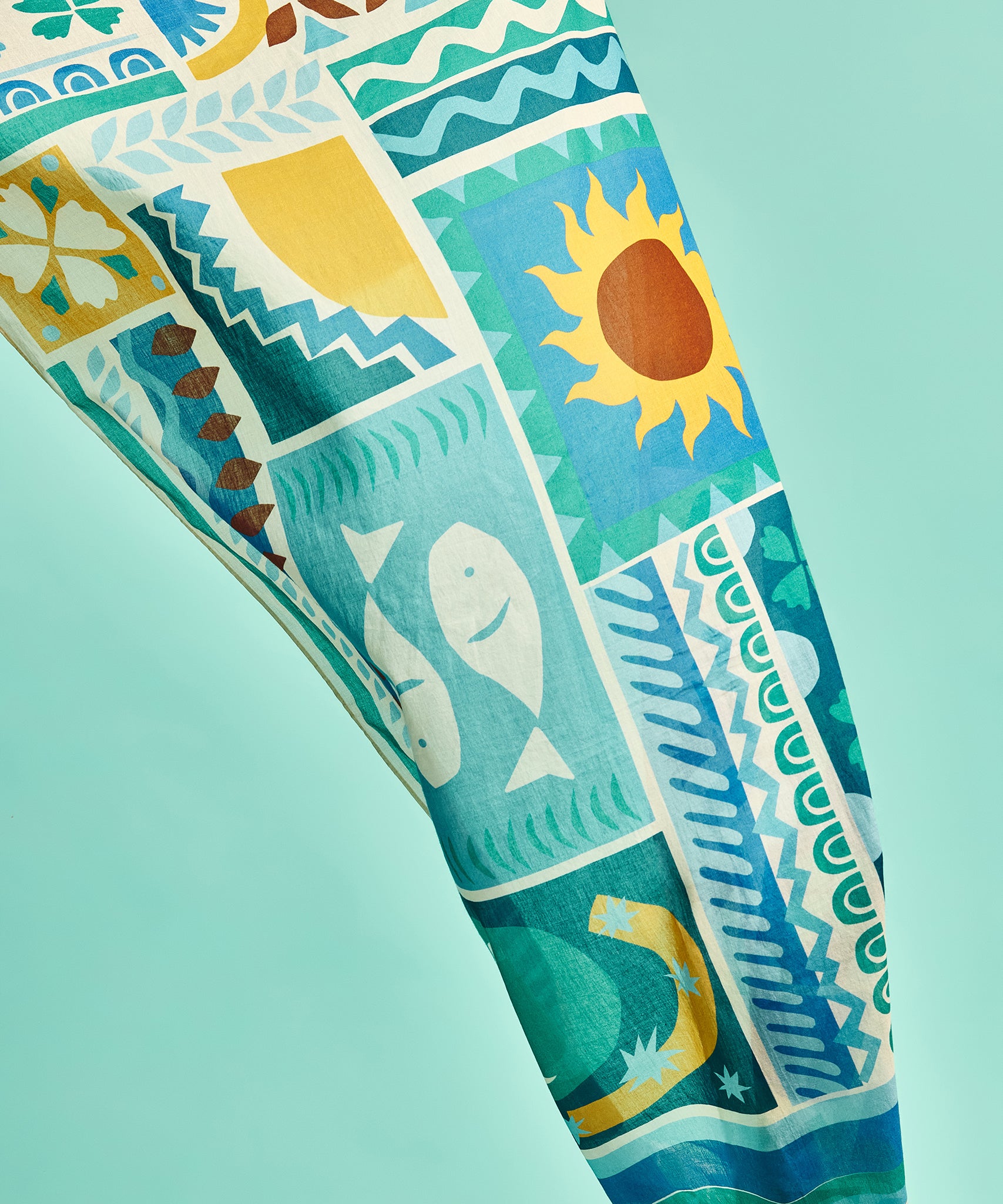 Solstice Collage Sarong in color ultramarine