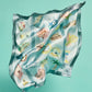 Travel Stickers 35" Silk Square Scarf in color blue shadow