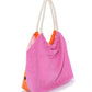 Terry 2-tone Tote in color Ultra Pink