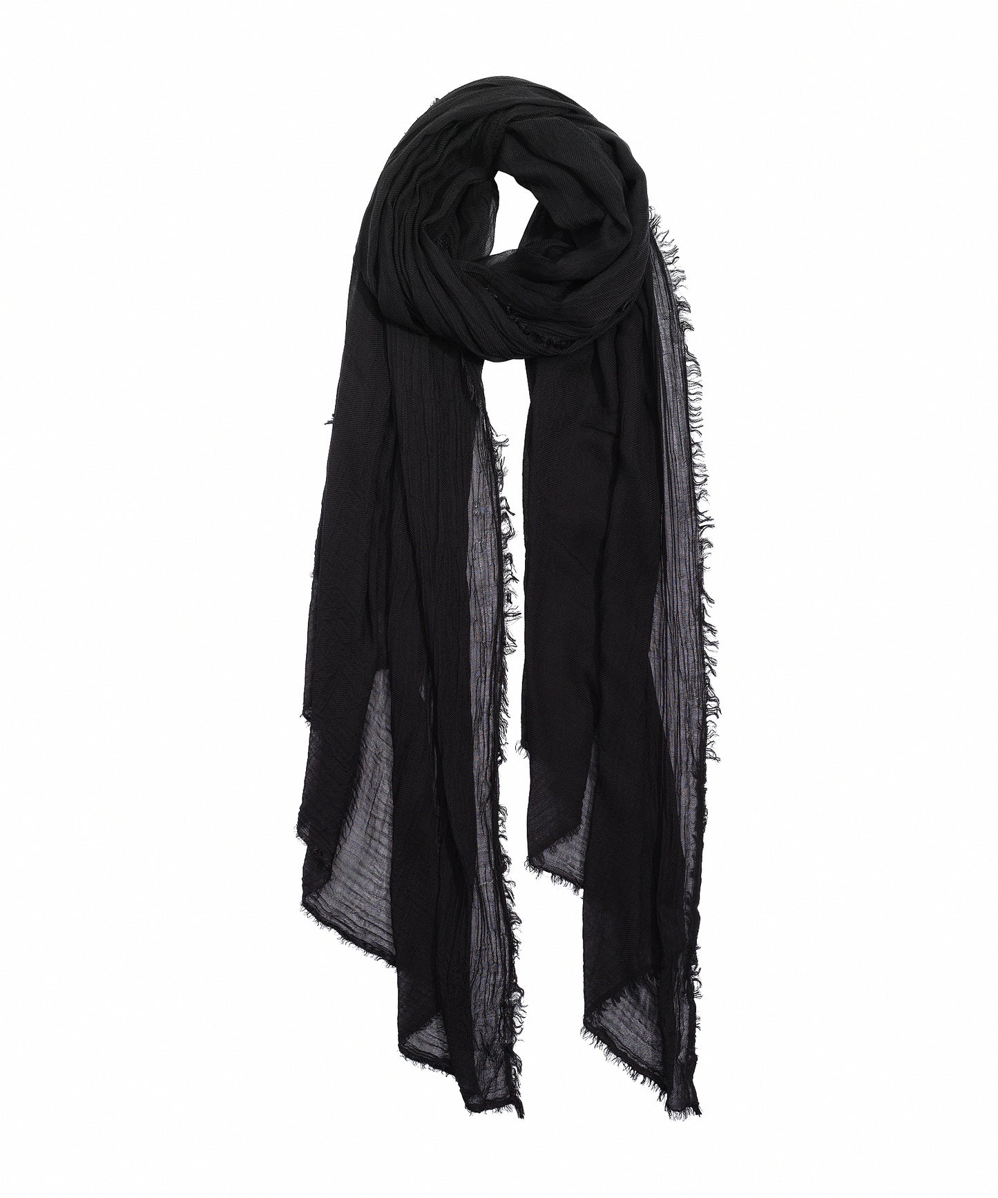 Essential Modal-silk Blend Crinkle Wrap in color black