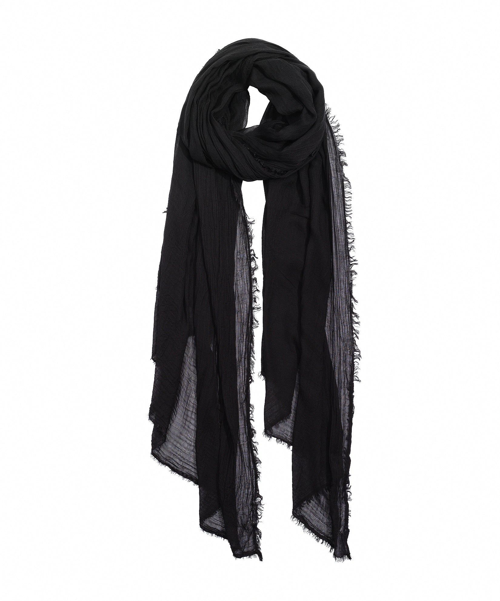 Essential Modal-silk Blend Crinkle Wrap in color black