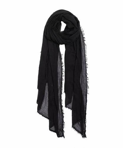 Essential Modal-silk Blend Crinkle Wrap in color black