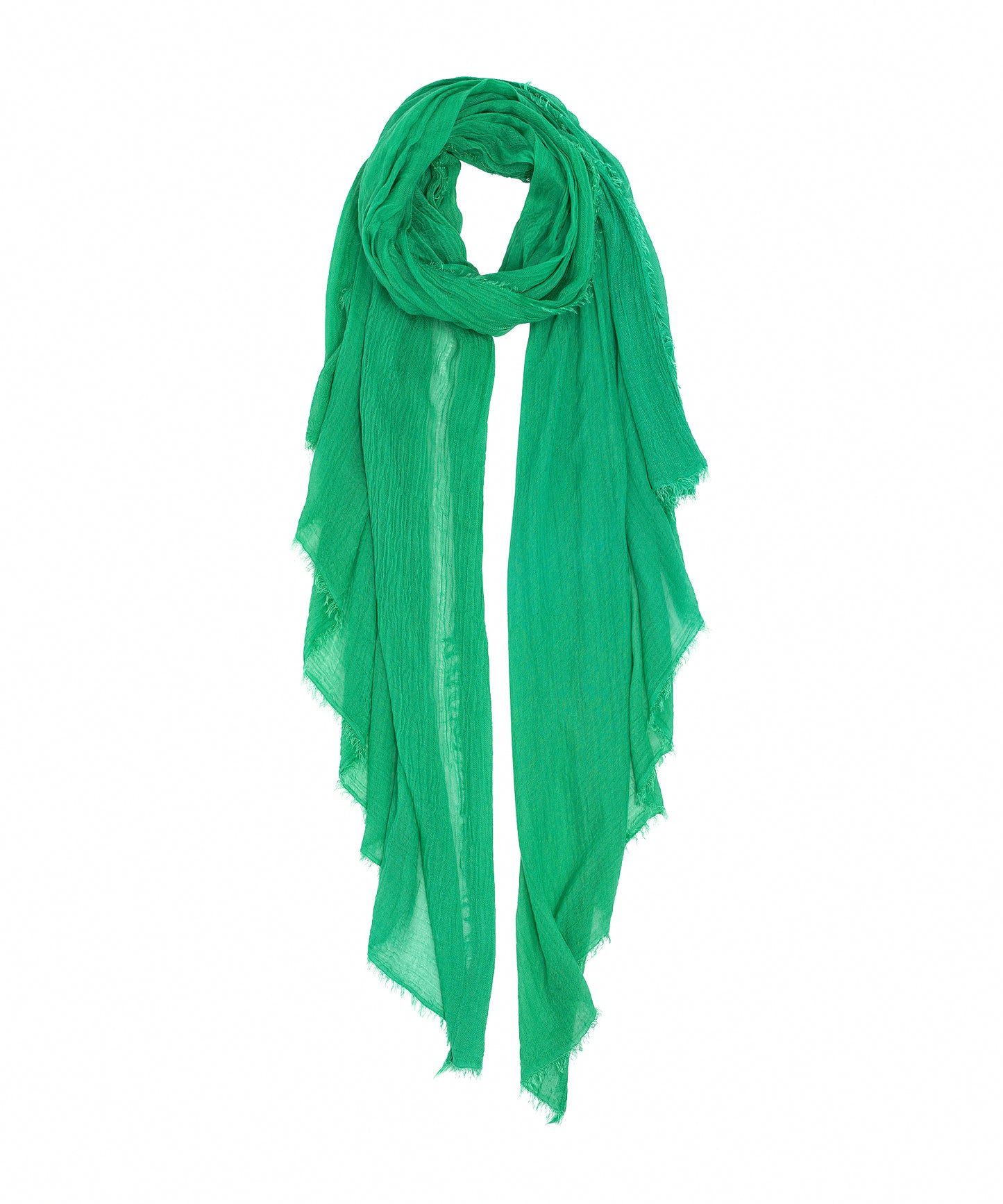 Essential Modal-silk Blend Crinkle Wrap in color leaf green