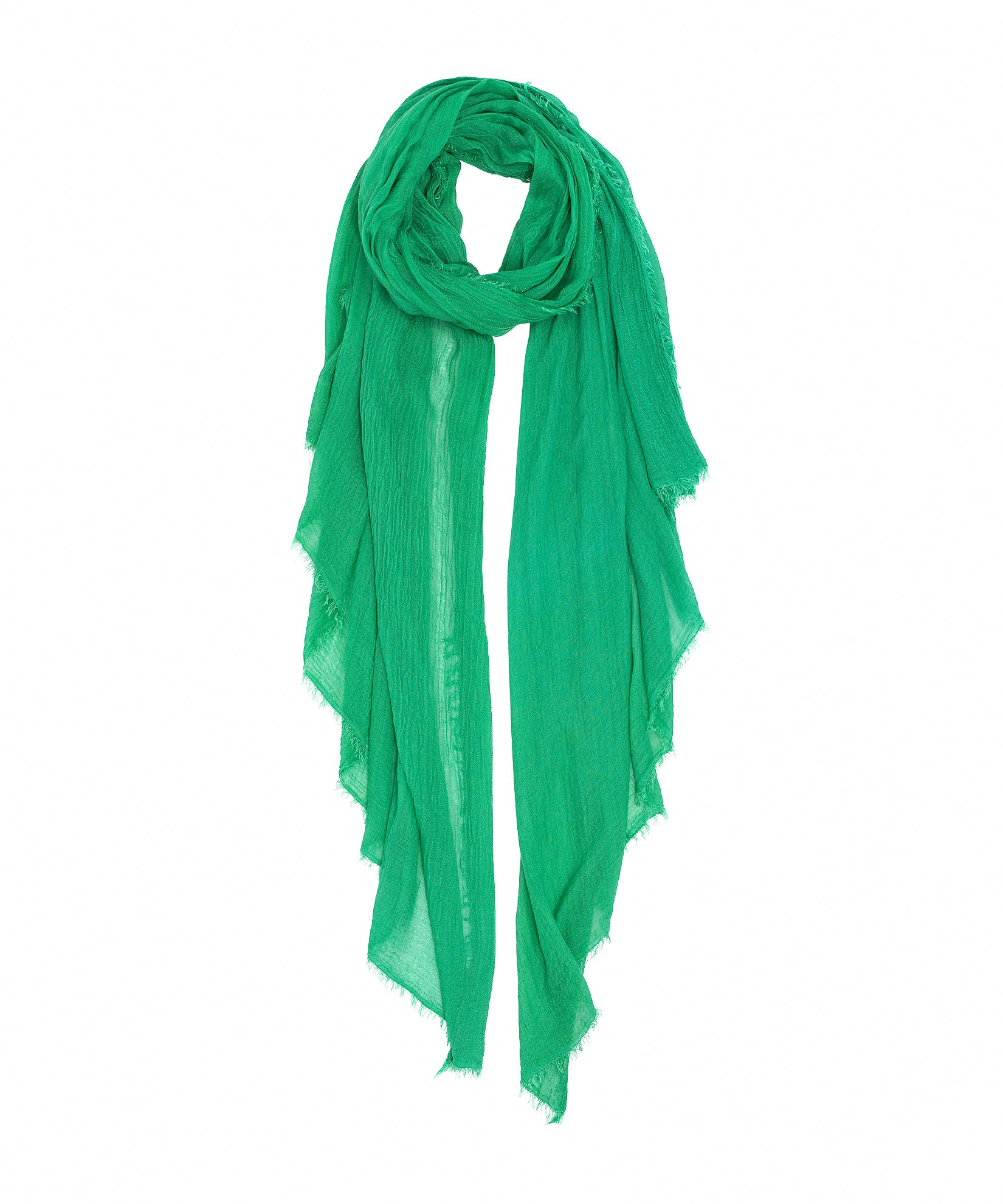 Essential Modal-silk Blend Crinkle Wrap in color leaf green
