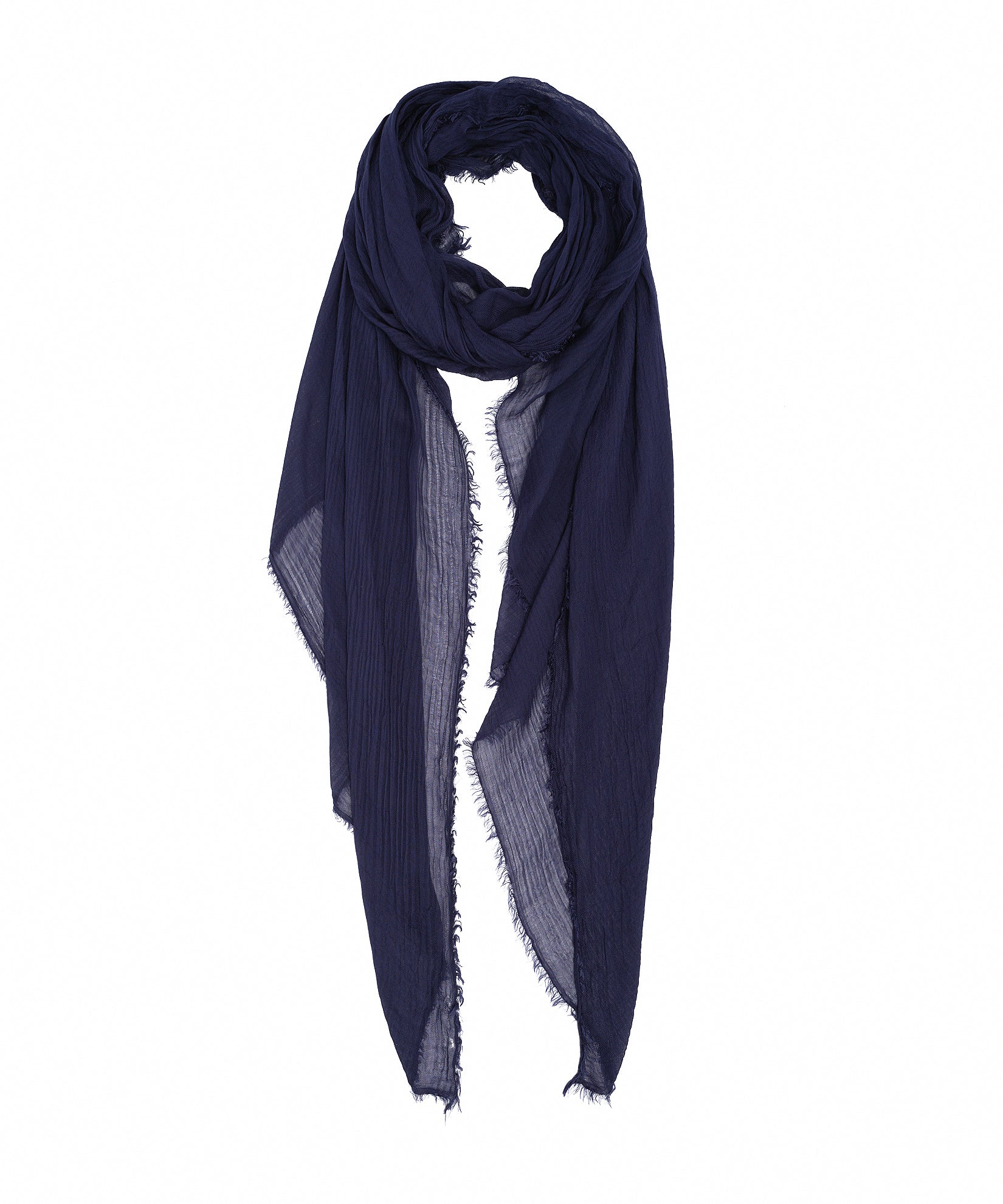 Essential Modal-silk Blend Crinkle Wrap in color navy