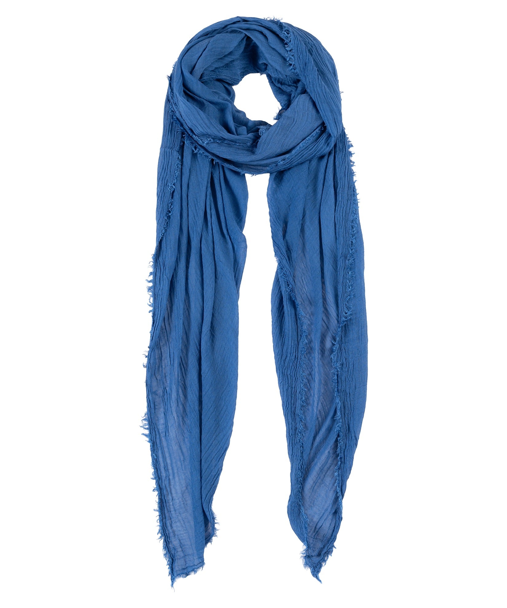 Essential Modal-silk Blend Crinkle Wrap in color ultramarine
