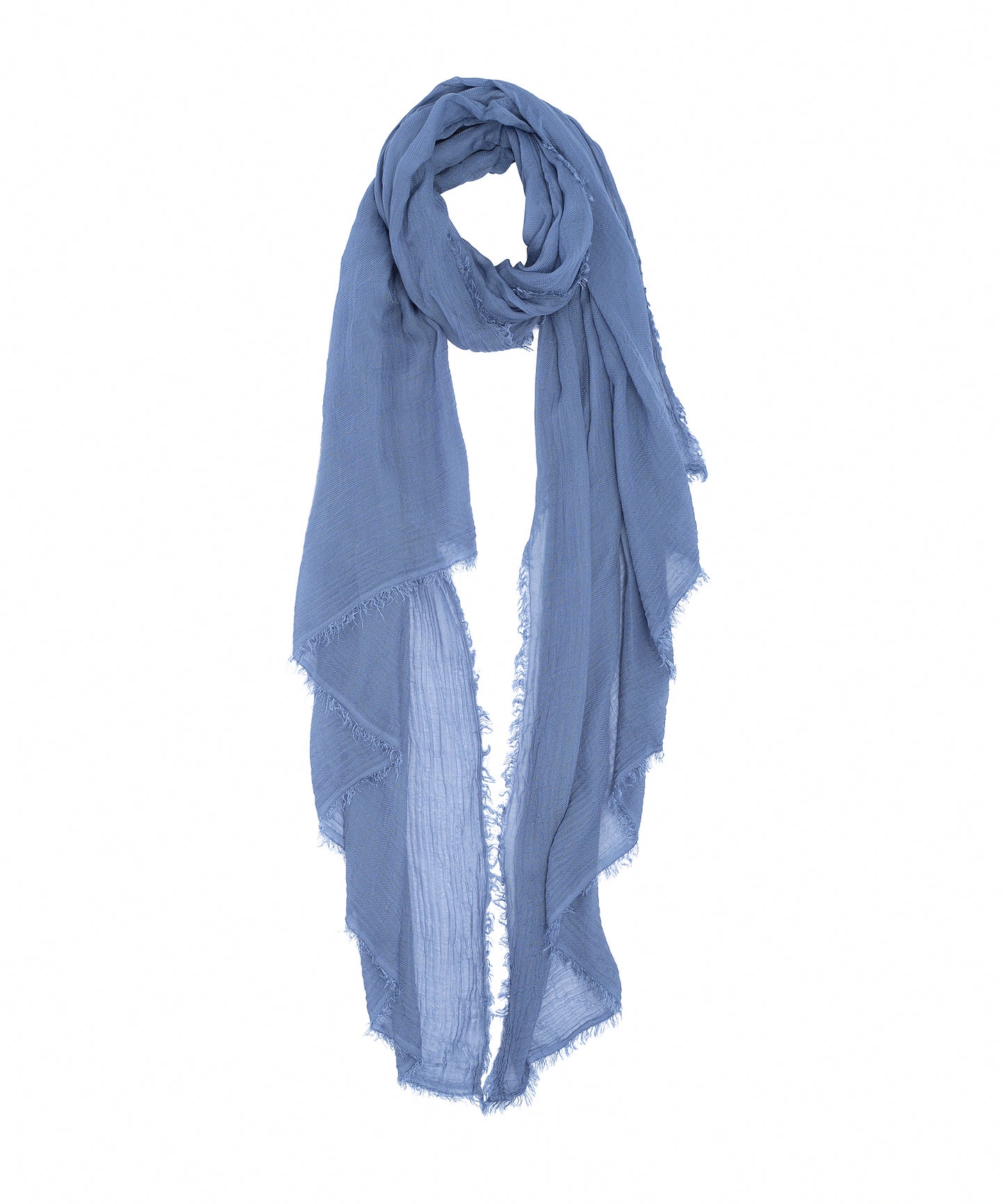 Essential Modal-silk Blend Crinkle Wrap in color french blue