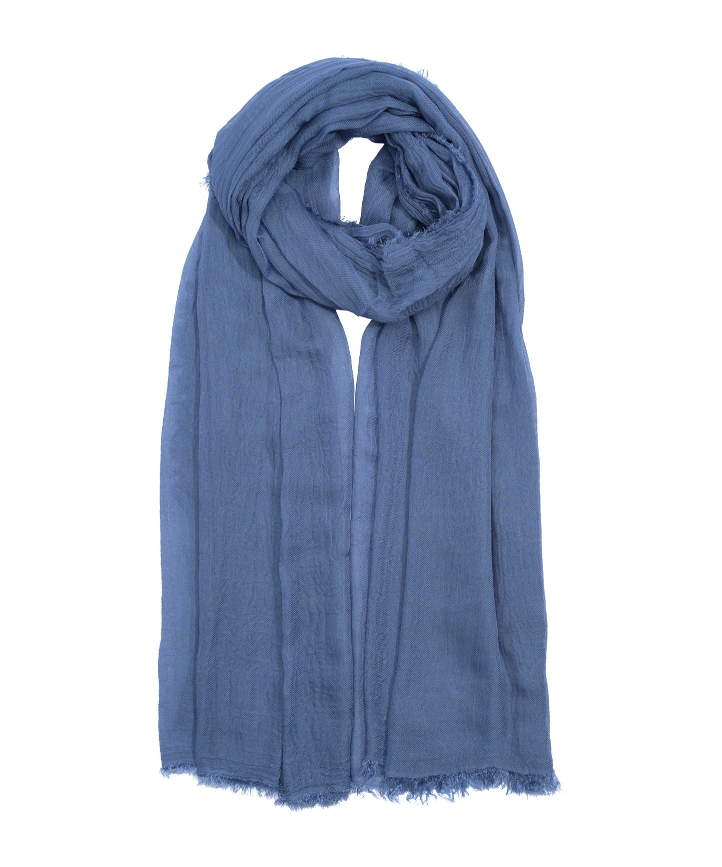 Essential Modal-silk Blend Crinkle Wrap in color french blue